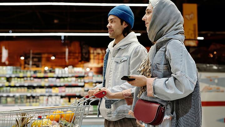 Couple in UK Supermarket