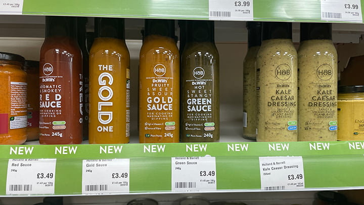 Health drinks in UK supermarket