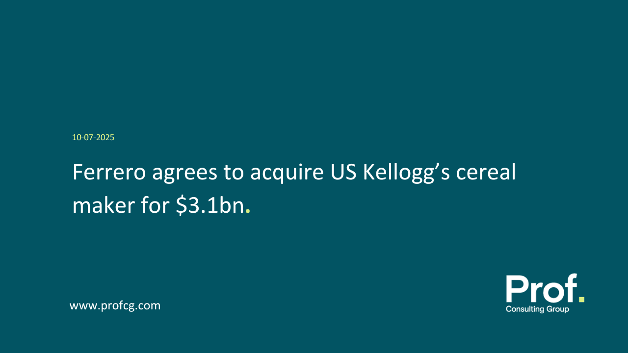 Ferrero agrees to acquire US Kellogg’s cereal maker for $3.1bn