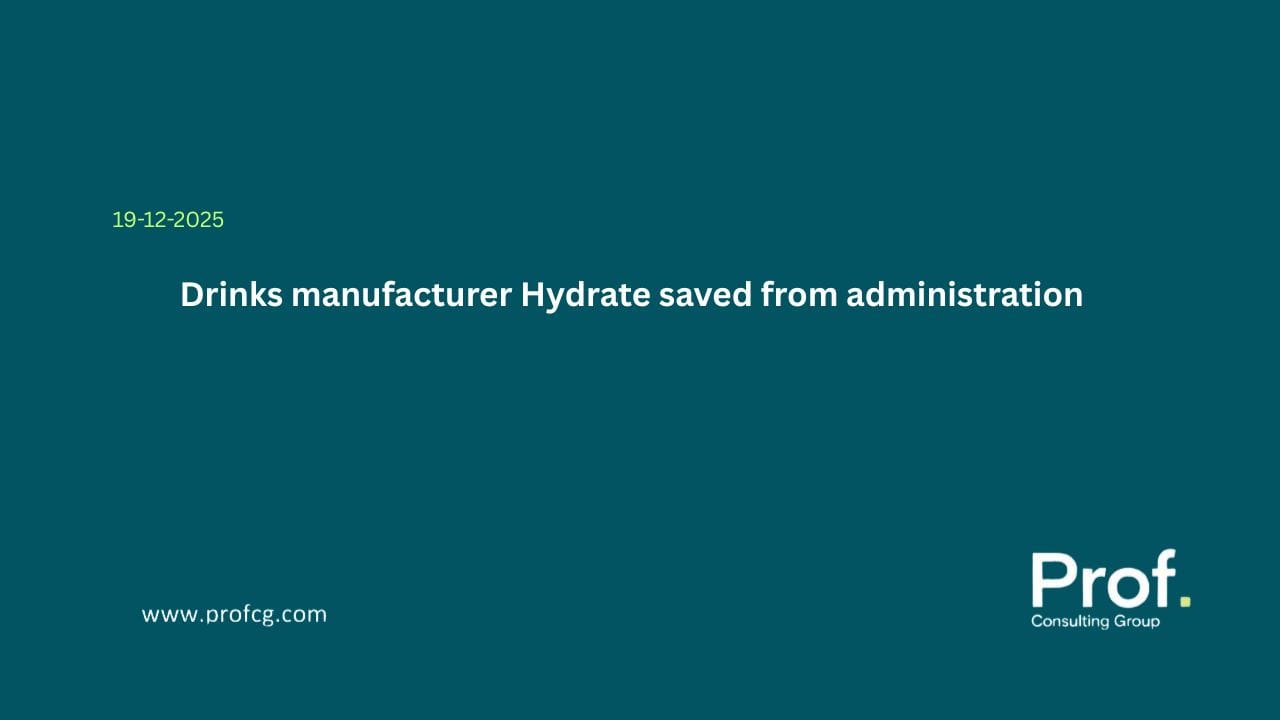 Drinks manufacturer Hydrate saved from administration